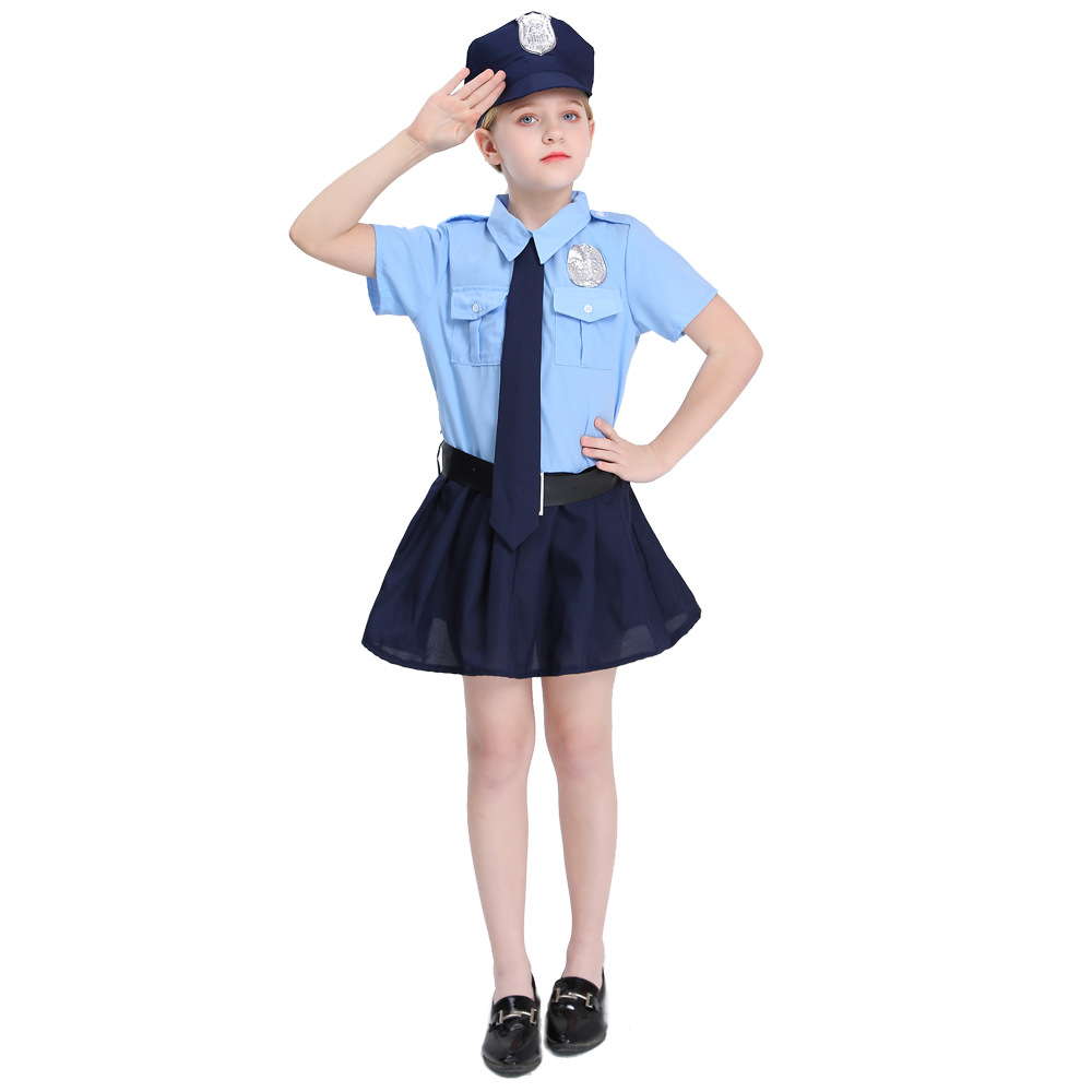 Dress Up Police Costume For Girls - Cop Uniform Costume for Kids